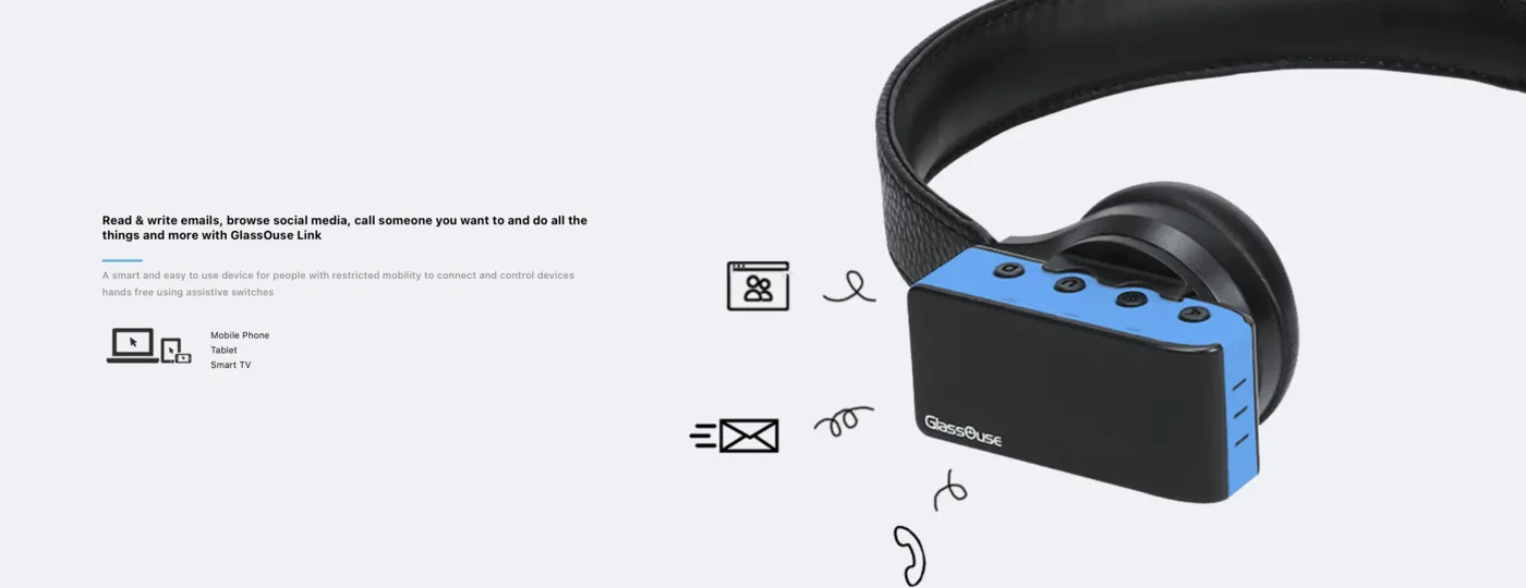 GlassOuse Link device on headband