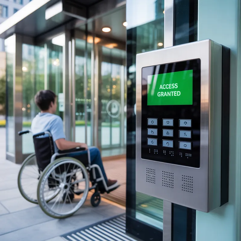 Modern digital door access control panel for elopement prevention
