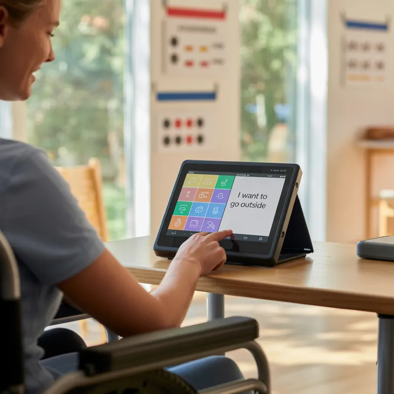 AAC communication device for non-verbal support
